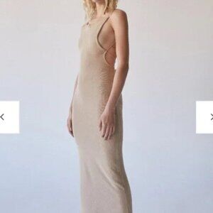 ALOHAS Beige Backless Maxi Dress